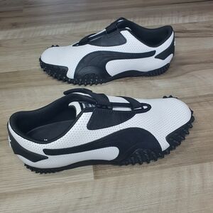 Puma Mostro Perforated Leather Pack Sneakers White Black 397331-01 Men's Size 11